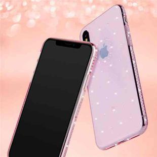 For iPhone XS Max SULADA Rhombic Texture Diamond TPU Case (Pink)