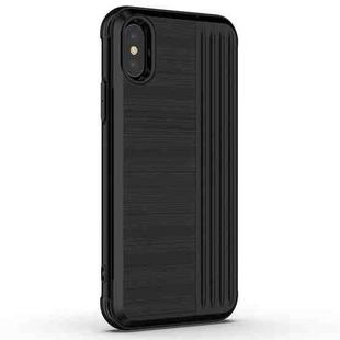 TPU + PC Protective Case for iPhone XS Max, with Card Slot and Holder (Black)
