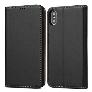 For iPhone XS Max Horizontal Flip PU Leather Case with Holder & Card Slots & Wallet(Black)