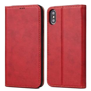 For iPhone XS Max Horizontal Flip PU Leather Case with Holder & Card Slots & Wallet(Red)