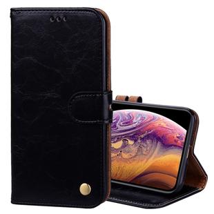 For iPhone XS Max Business Style Oil Wax Texture Horizontal Flip Leather Case with Holder & Card Slots & Wallet (Black)