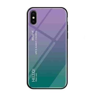 For iPhone XS Max Gradient Color Glass Case (Purple)