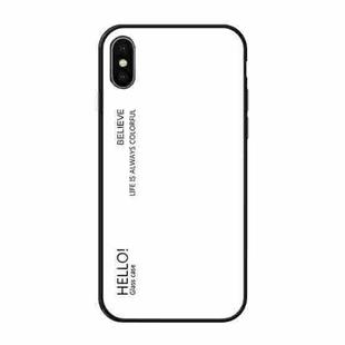 For iPhone XS Max Gradient Color Glass Case (White)