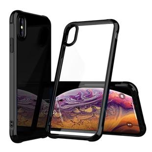 For iPhone XS Max Transparent Acrylic + TPU Airbag Shockproof Case (Black)