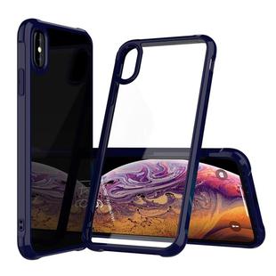 For iPhone XS Max Transparent Acrylic + TPU Airbag Shockproof Case (Blue)