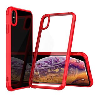 For iPhone XS Max Transparent Acrylic + TPU Airbag Shockproof Case (Red)