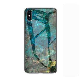 Marble Glass Protective Case for iPhone XS Max(Emerald)