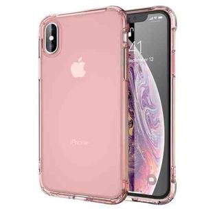For iPhone XS Max Transparent TPU Airbag Shockproof Case (Rose Gold)
