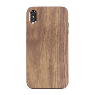 For iPhone XS Max Shockproof TPU+ Wood Full Protective Case