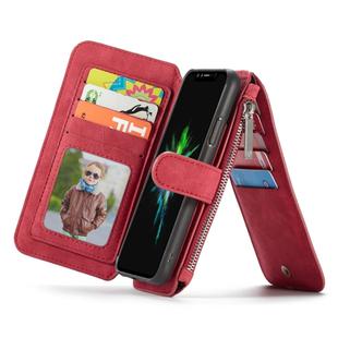 For iPhone XS Max CaseMe Crazy Horse Texture Detachable Horizontal Flip PU Leather Case with Card Slot & Holder & Zipper Wallet & Photo Frame (Red)
