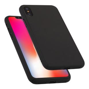 For iPhone XS Max 360 Degrees Full Coverage Detachable PC Case with Tempered Glass Film (Black)