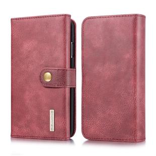 DG.MING Triple Fold Crazy Horse Texture Magnetic Horizontal Flip Leather Case for iPhone XS Max, with Holder & Card Slots & Wallet (Red)