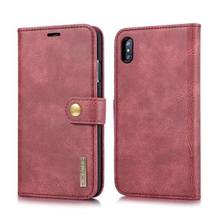 For iPhone XS Max DG.MING Crazy Horse Texture Flip Detachable Magnetic Leather Case with Holder & Card Slots & Wallet (Red)