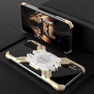 For iPhone XS Max Hero Series Rugged Armor Metal Protective Case (Gold + Silver)