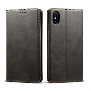 For iPhone XS Max Suteni Calf Texture Horizontal Flip Leather Case with Holder & Card Slots & Wallet(Black)