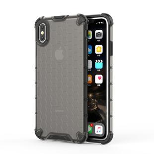 For iPhone XS Max Shockproof Honeycomb PC + TPU Protective Case (Black)