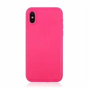 Waterproof Pure Color Soft Protector Case for iPhone XS Max (Rose Red)