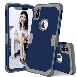 Dropproof PC + Silicone Case for iPhone XS Max (Navy Blue)