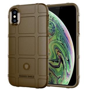 For iPhone XS Max Full Coverage Shockproof TPU Case(Brown)