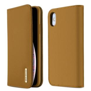 DUX DUCIS WISH Series TPU + PU + Leather Case for iPhone XS Max, with Card Slots & Wallet (Khaki)