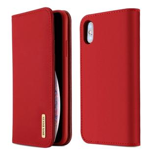 DUX DUCIS WISH Series TPU + PU + Leather Case for iPhone XS Max, with Card Slots & Wallet (Red)