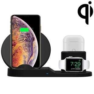 N30 3 in 1 Fast Wireless Charger Holder for Qi Standard Smartphones & iWatch & AirPods(Black)