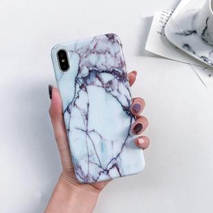 For iPhone XS Max Full Coverage Glossy Marble Texture Shockproof TPU Case