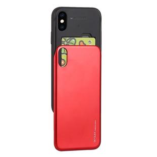 GOOSPERY Sky Slide Bumper TPU + PC Case for iPhone XS Max,with Card Slot(Red)