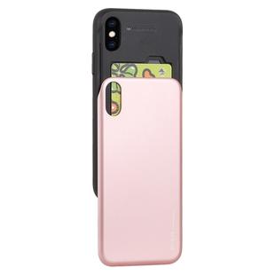 For iPhone XS Max GOOSPERY Sky Slide Bumper TPU + PC Case,with Card Slot(Rose Gold)
