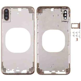 Transparent Back Cover with Camera Lens & SIM Card Tray & Side Keys for iPhone XS Max(Gold)