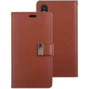 For iPhone XS Max GOOSPERY RICH DIARY Crazy Horse Texture Horizontal Flip Leather Case with Card Slots & Wallet (Brown)