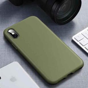 For iPhone XS Max Starry Series Shockproof  Straw Material + TPU Protective Case (Dark Green)