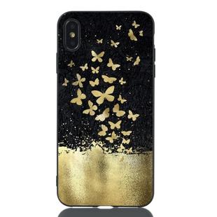Gold Butterfly Painted Pattern Soft TPU Case for iPhone XS Max