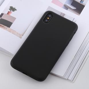 For iPhone XS Max Shockproof Solid Color Liquid Silicone Feel TPU Case (Black)
