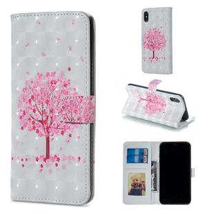 For iPhone XS Max Pink Tree Pattern Horizontal Flip Leather Case with Holder & Card Slots & Photo Frame & Wallet