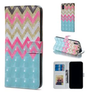 For iPhone XS Max Color Wave Pattern Horizontal Flip Leather Case with Holder & Card Slots & Photo Frame & Wallet