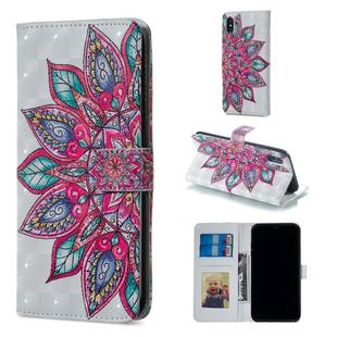 For iPhone XS Max Half Flower Pattern Horizontal Flip Leather Case with Holder & Card Slots & Photo Frame & Wallet