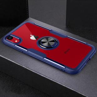For iPhone XR Magnetic 360 Degree Rotation Ring Holder Armor Protective Case (Blue)