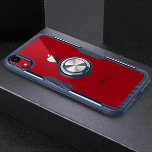 For iPhone XR Magnetic 360 Degree Rotation Ring Holder Armor Protective Case (Navy Blue)