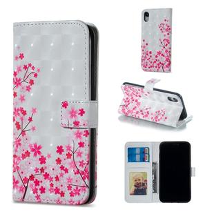 For iPhone XR Sakura Pattern Horizontal Flip Leather Case with Holder & Card Slots & Photo Frame & Wallet