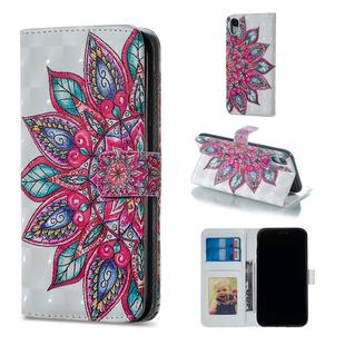 For iPhone XR Half Flower Pattern Horizontal Flip Leather Case with Holder & Card Slots & Photo Frame & Wallet
