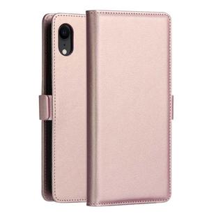 DZGOGO MILO Series PC + PU Horizontal Flip Leather Case for iPhone XR, with Holder & Card Slot & Wallet(Rose Gold)