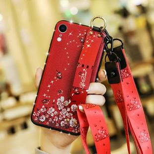 Colorful Painted Shockproof TPU + Cloth Texture Case for iPhone XR(Red)