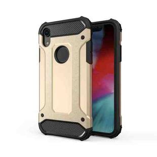 For iPhone XR TPU + PC Armor Combination Back Cover Case (Gold)