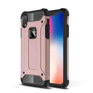 For iPhone XR TPU + PC Armor Combination Back Cover Case(Rose Gold)