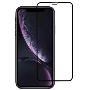 For iPhone 11 / XR Full Glue Silk Print Full Screen Tempered Glass Film(Black)