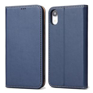 For iPhone XR Horizontal Flip PU Leather Case with Holder & Card Slots & Wallet(Blue)