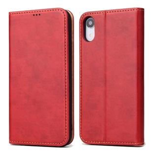 For iPhone XR Horizontal Flip PU Leather Case with Holder & Card Slots & Wallet(Red)