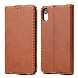 For iPhone XR Horizontal Flip PU Leather Case with Holder & Card Slots & Wallet(Brown)