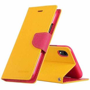 For iPhone XR GOOSPERY FANCY DIARY Horizontal Flip Leather Case with Holder & Card Slots & Wallet(Yellow)